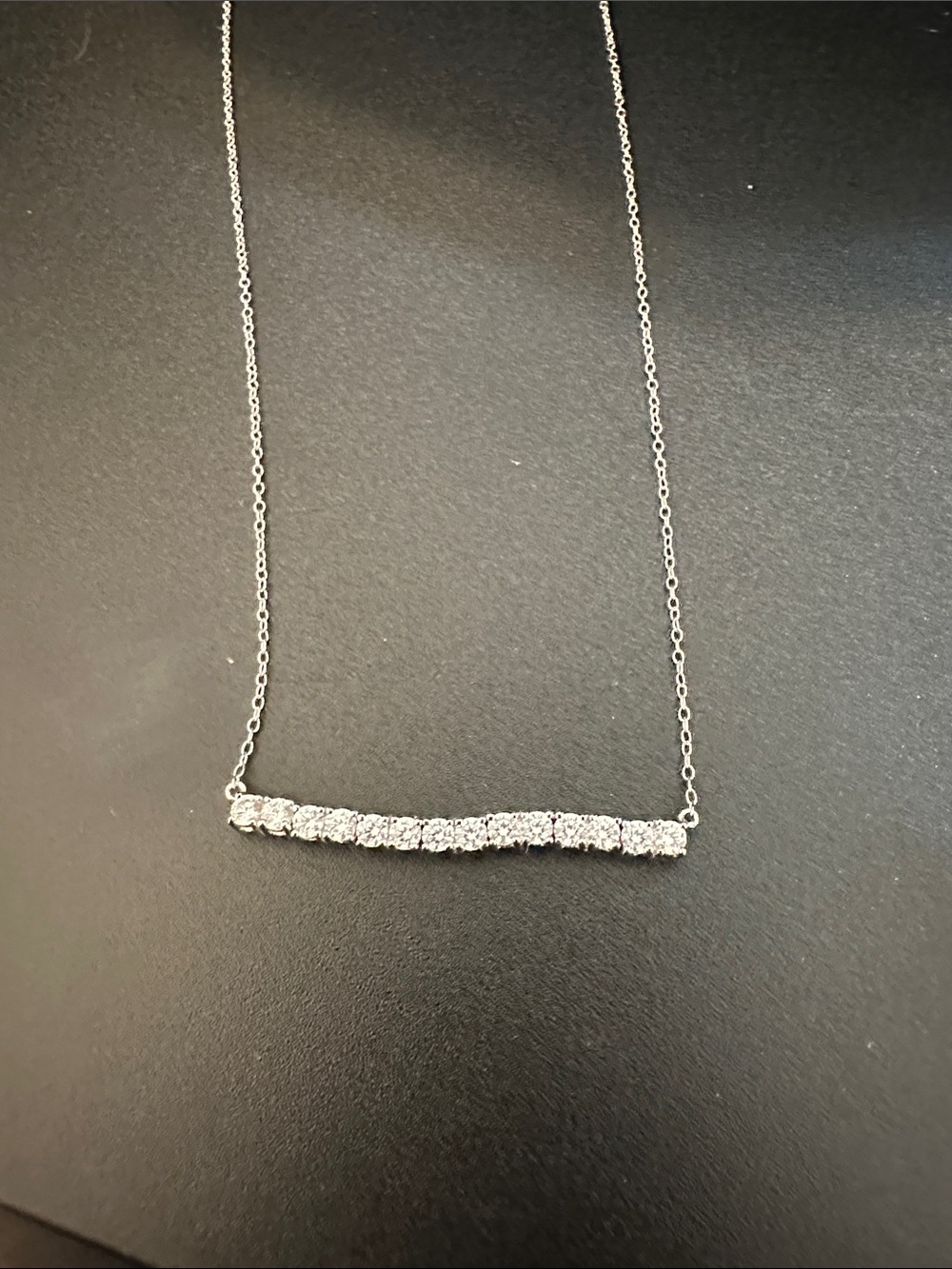 Silver CZ String Necklace